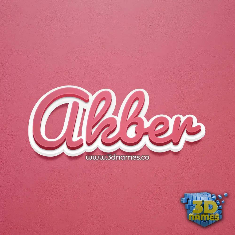 akber in Red Scribble style - 3D name wallpaper