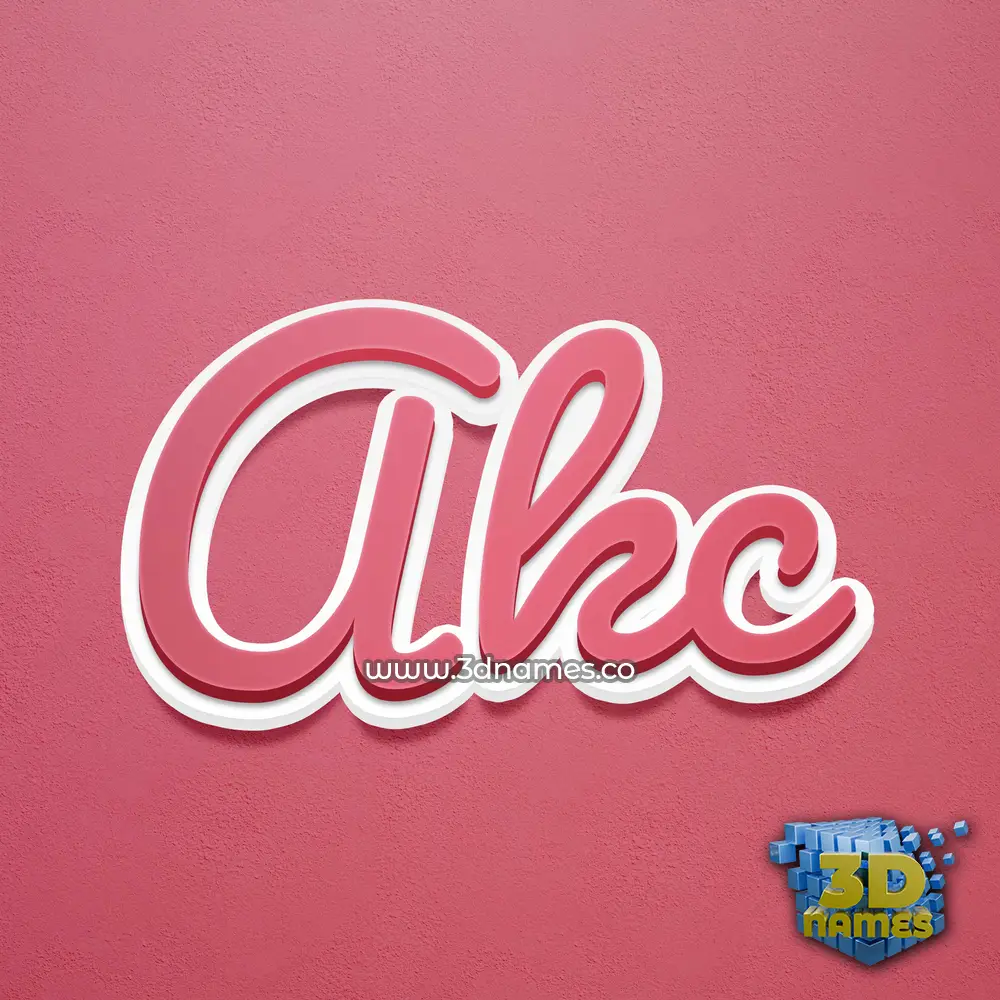akc in Red Scribble style - 3D name wallpaper