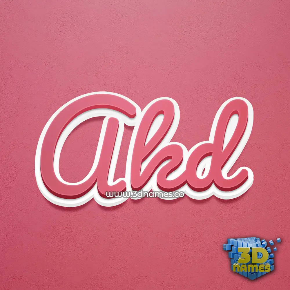 akd in Red Scribble style - 3D name wallpaper