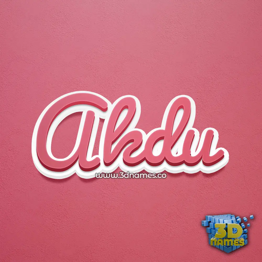 akdu in Red Scribble style - 3D name wallpaper
