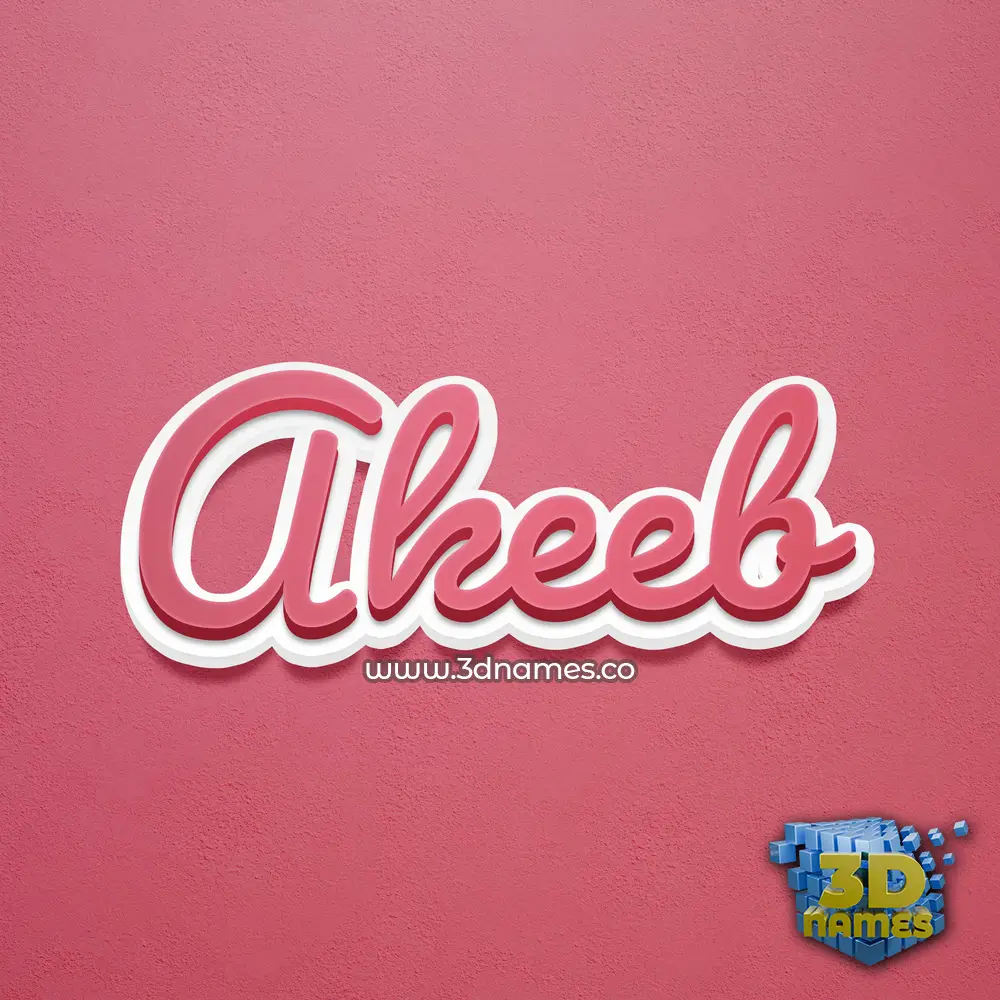 akeeb in Red Scribble style - 3D name wallpaper