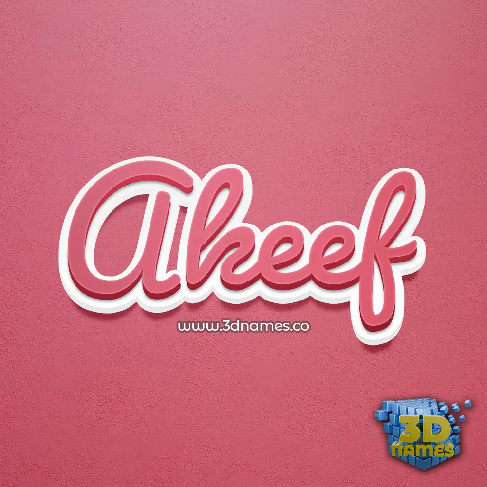 akeef in Red Scribble style - 3D name wallpaper