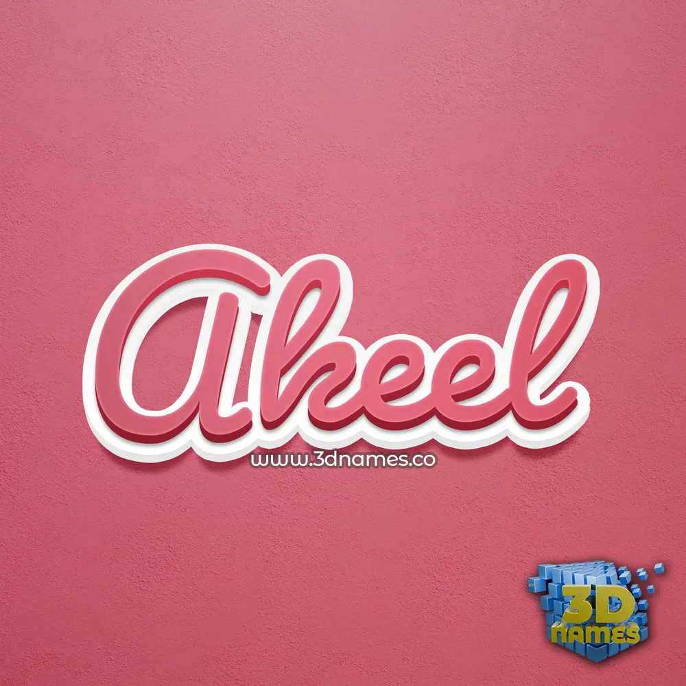 akeel in Red Scribble style - 3D name wallpaper