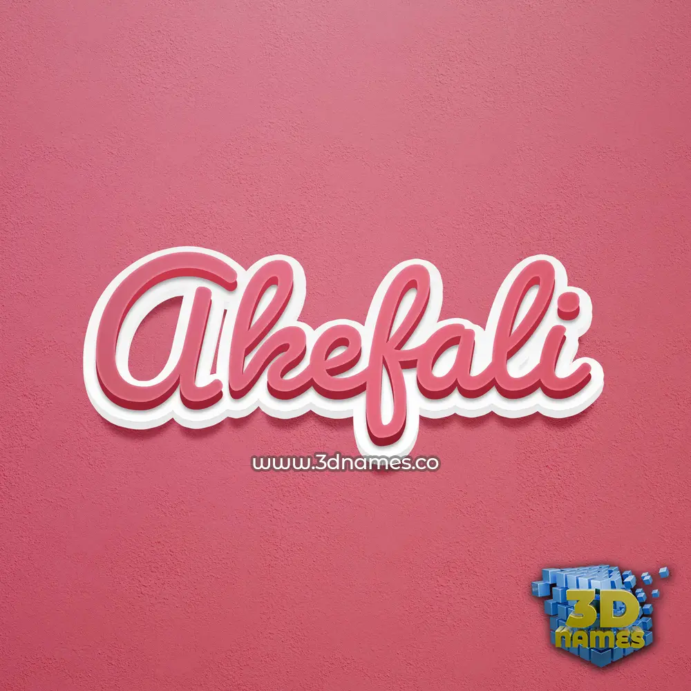 akefali in Red Scribble style - 3D name wallpaper