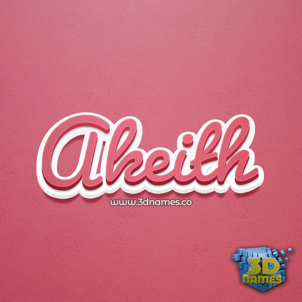 akeith in Red Scribble style - 3D name wallpaper