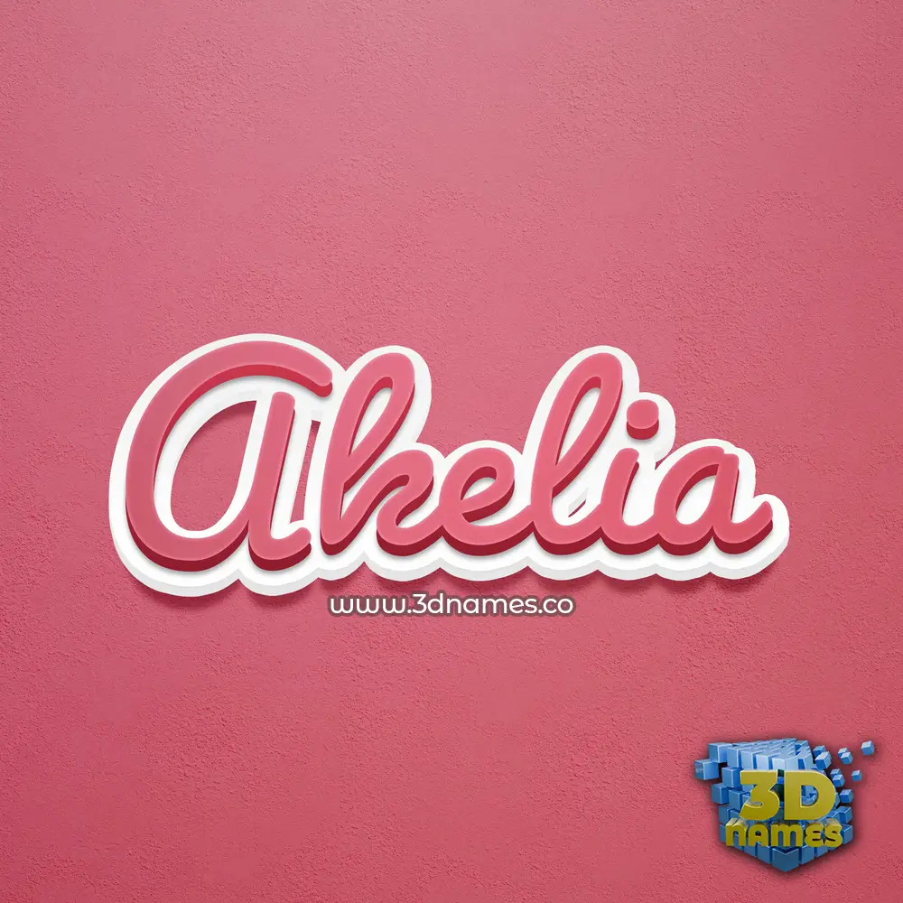 akelia in Red Scribble style - 3D name wallpaper