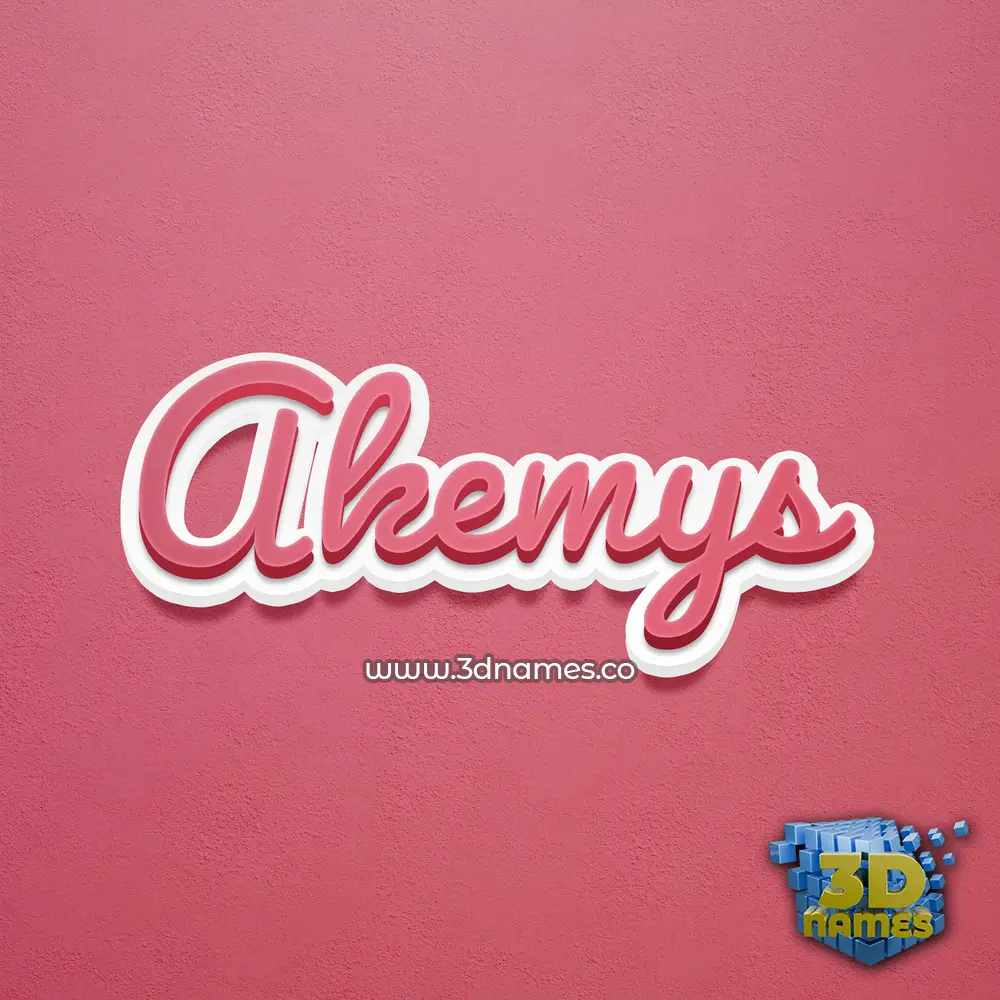 akemys in Red Scribble style - 3D name wallpaper