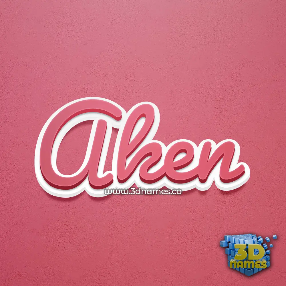 aken in Red Scribble style - 3D name wallpaper
