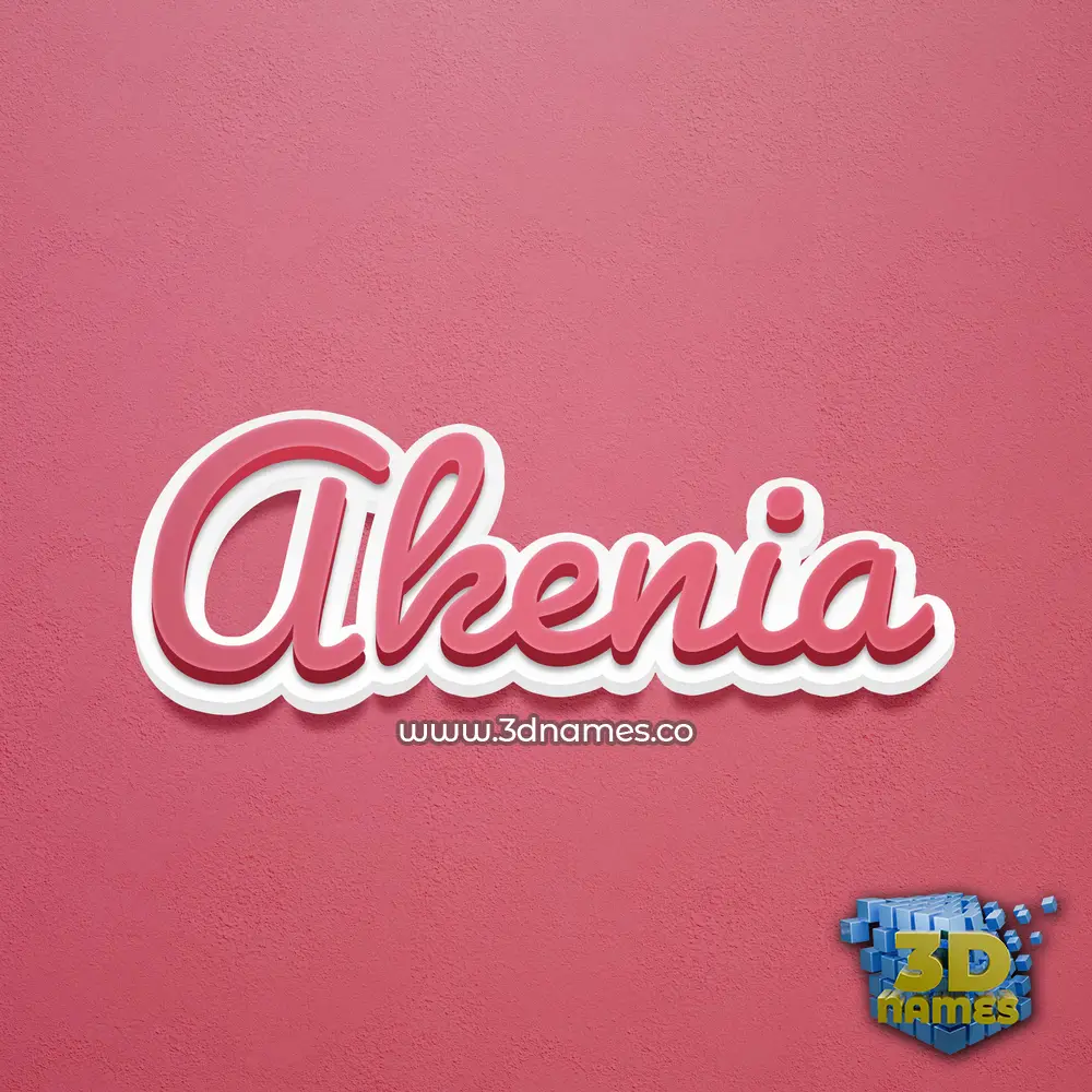 akenia in Red Scribble style - 3D name wallpaper