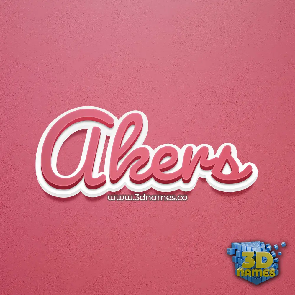 akers in Red Scribble style - 3D name wallpaper