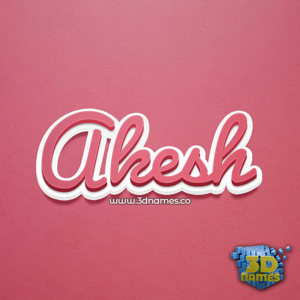 akesh in Red Scribble style - 3D name wallpaper
