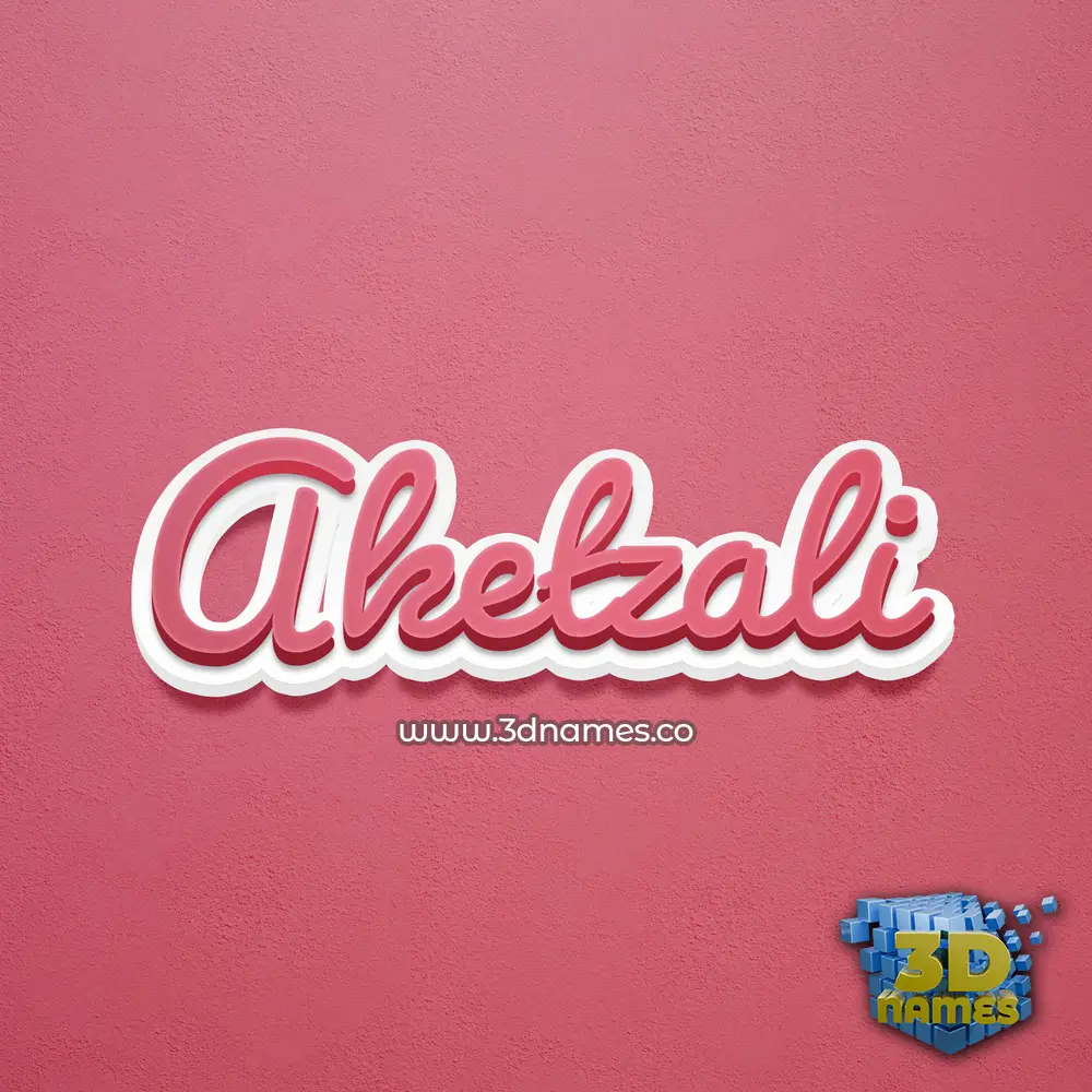 aketzali in Red Scribble style - 3D name wallpaper