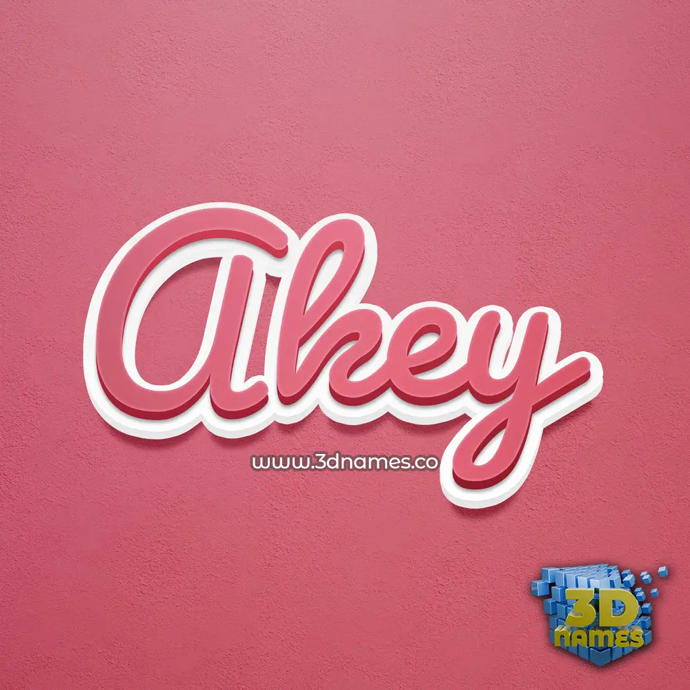 akey in Red Scribble style - 3D name wallpaper