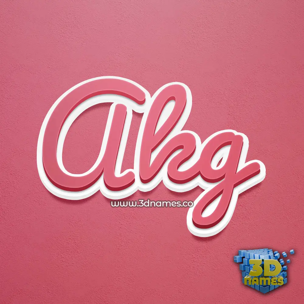 akg in Red Scribble style - 3D name wallpaper