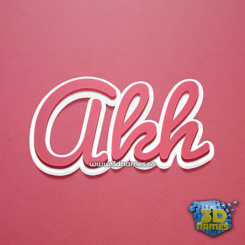 akh in Red Scribble style - 3D name wallpaper