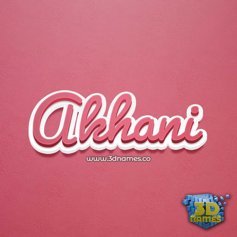 akhani in Red Scribble style - 3D name wallpaper
