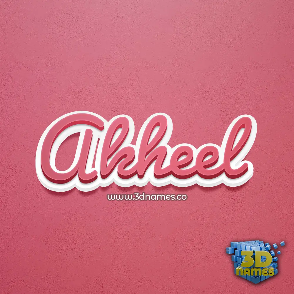 akheel in Red Scribble style - 3D name wallpaper