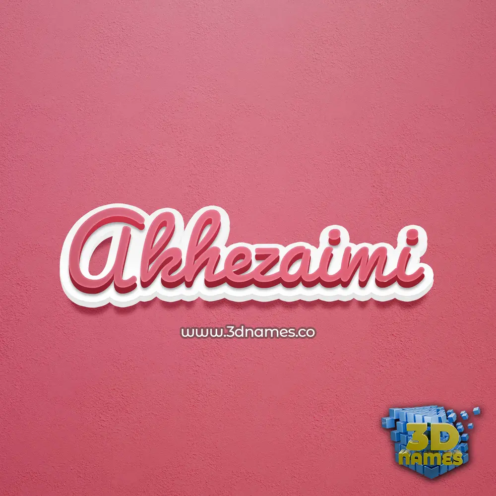 akhezaimi in Red Scribble style - 3D name wallpaper