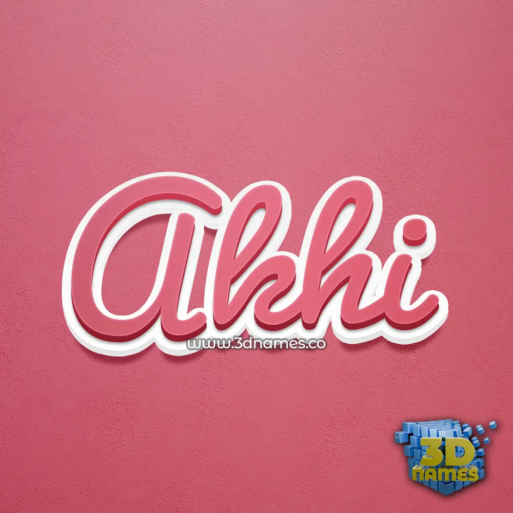 akhi in Red Scribble style - 3D name wallpaper