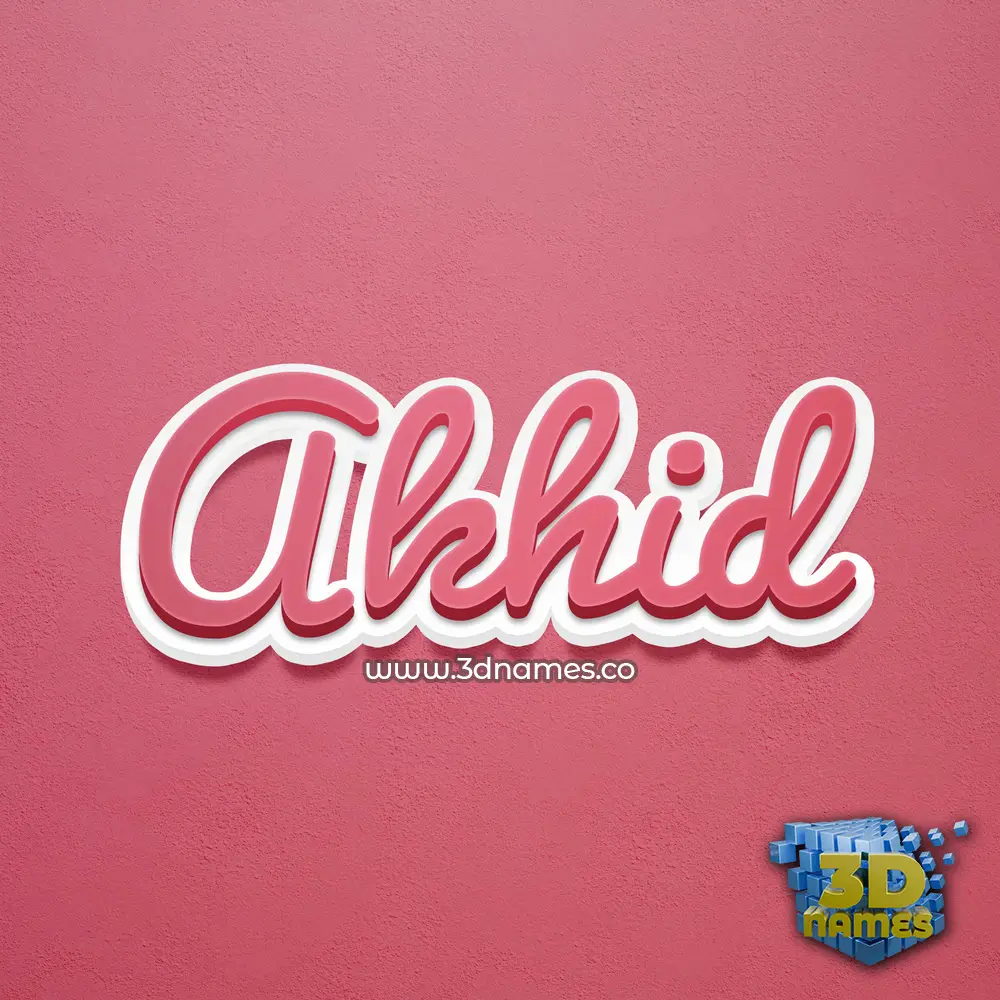 akhid in Red Scribble style - 3D name wallpaper