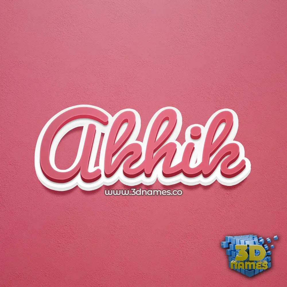 akhik in Red Scribble style - 3D name wallpaper