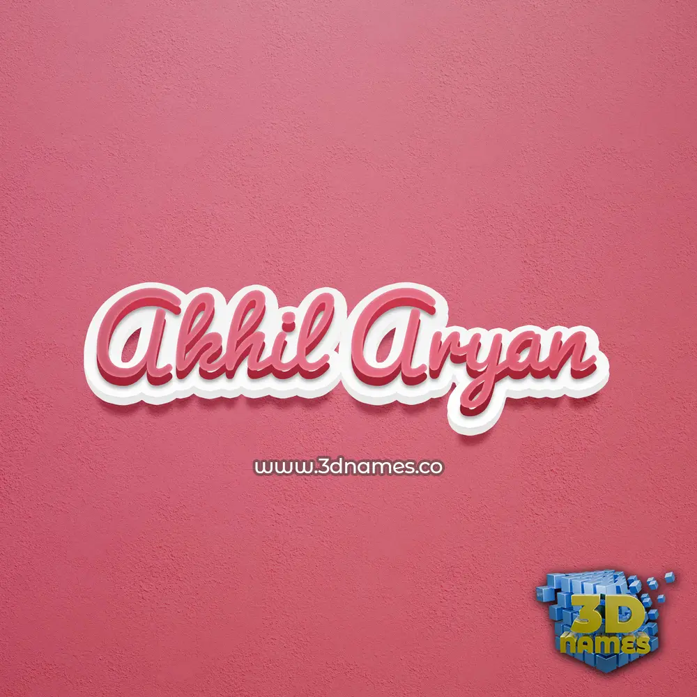 akhil aryan in Red Scribble style - 3D name wallpaper