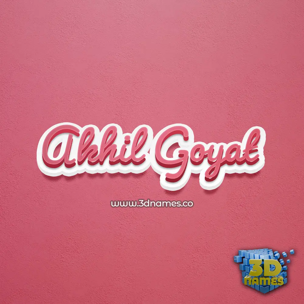 akhil goyat in Red Scribble style - 3D name wallpaper