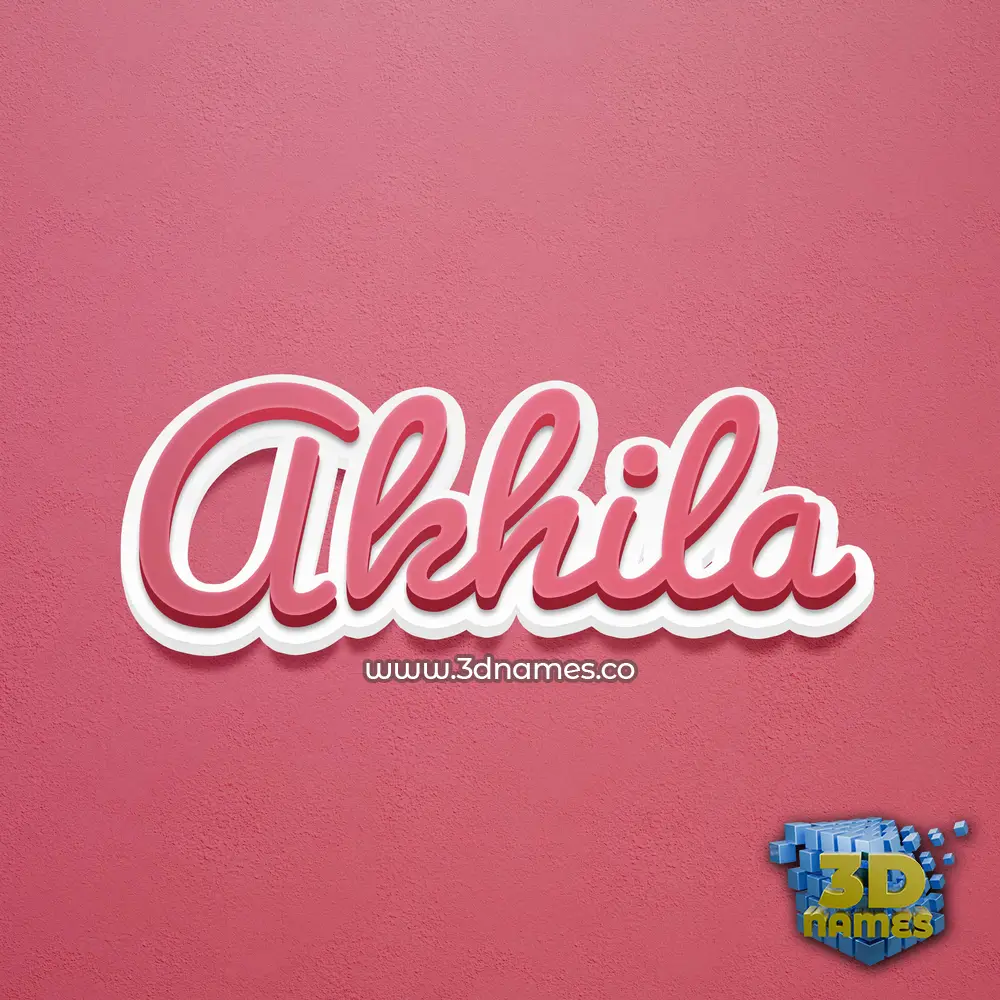 akhila in Red Scribble style - 3D name wallpaper