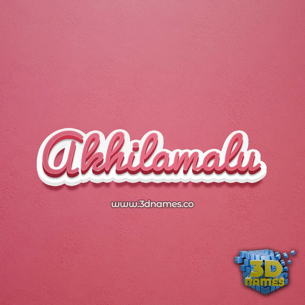 akhilamalu in Red Scribble style - 3D name wallpaper