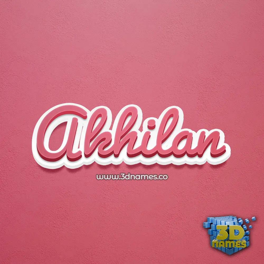 akhilan in Red Scribble style - 3D name wallpaper