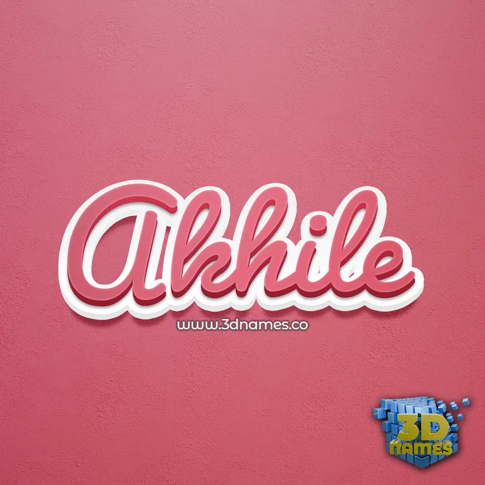 akhile in Red Scribble style - 3D name wallpaper
