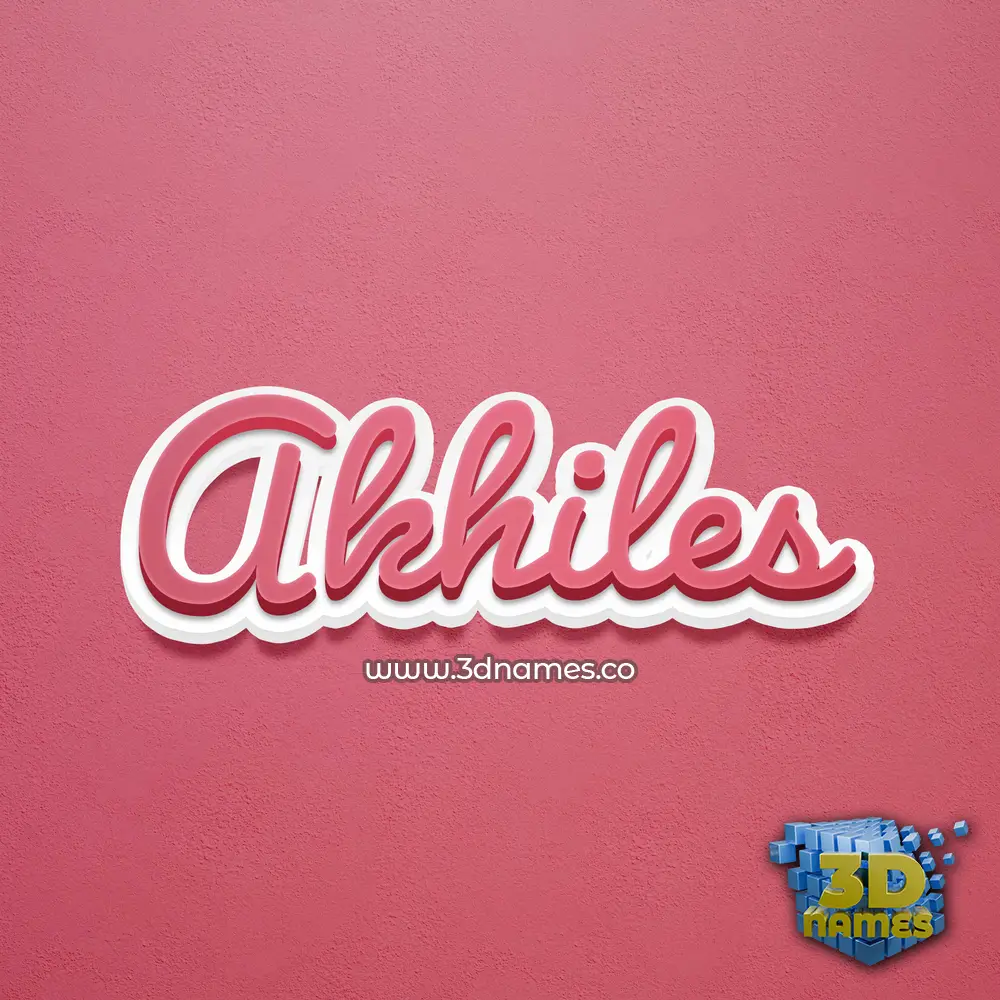 akhiles in Red Scribble style - 3D name wallpaper