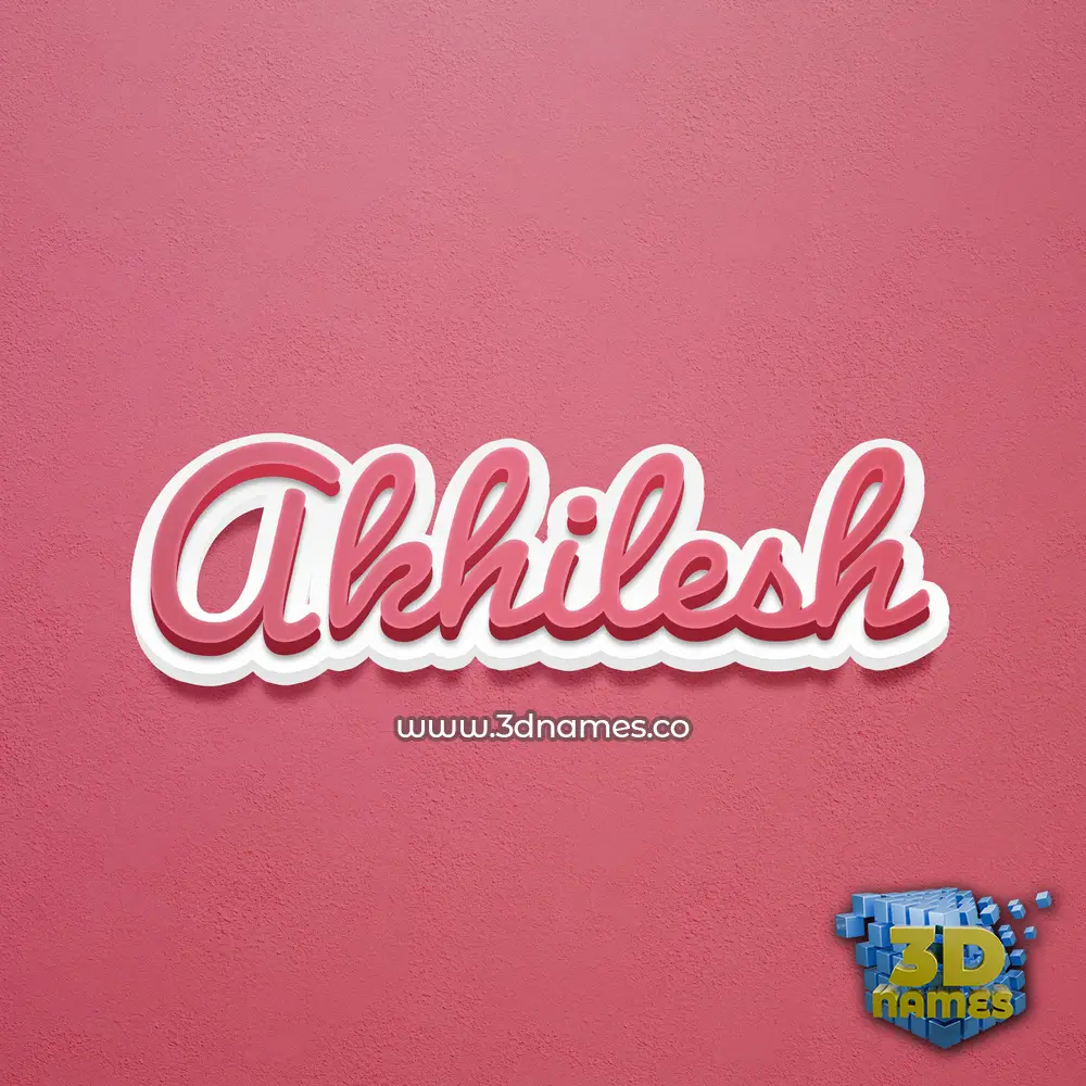 akhilesh in Red Scribble style - 3D name wallpaper