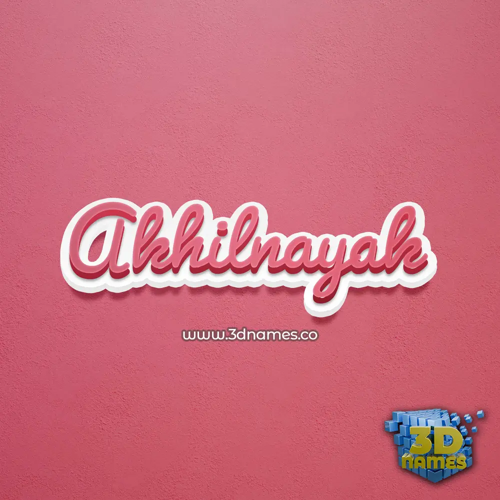 akhilnayak in Red Scribble style - 3D name wallpaper