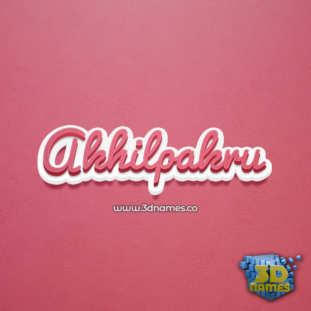 akhilpakru in Red Scribble style - 3D name wallpaper