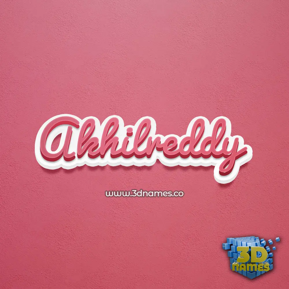 akhilreddy in Red Scribble style - 3D name wallpaper