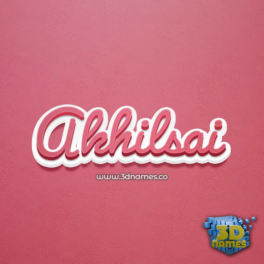 akhilsai in Red Scribble style - 3D name wallpaper