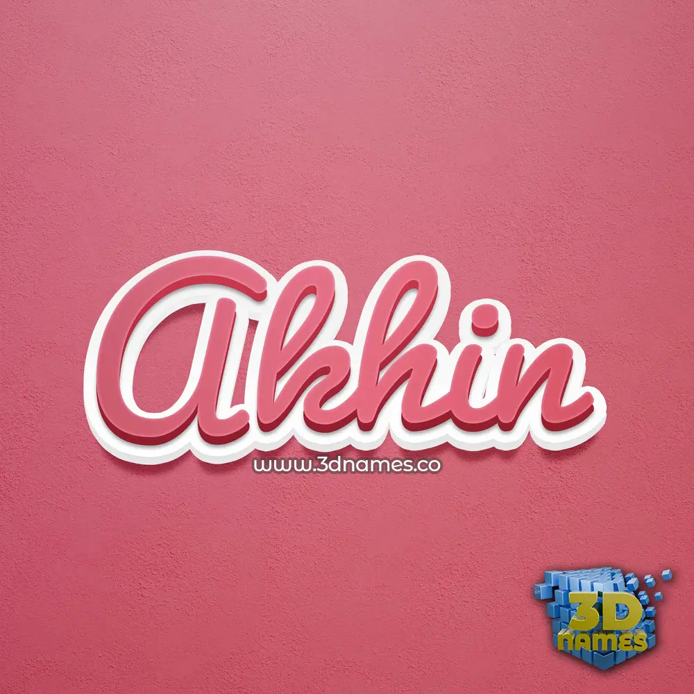 akhin in Red Scribble style - 3D name wallpaper