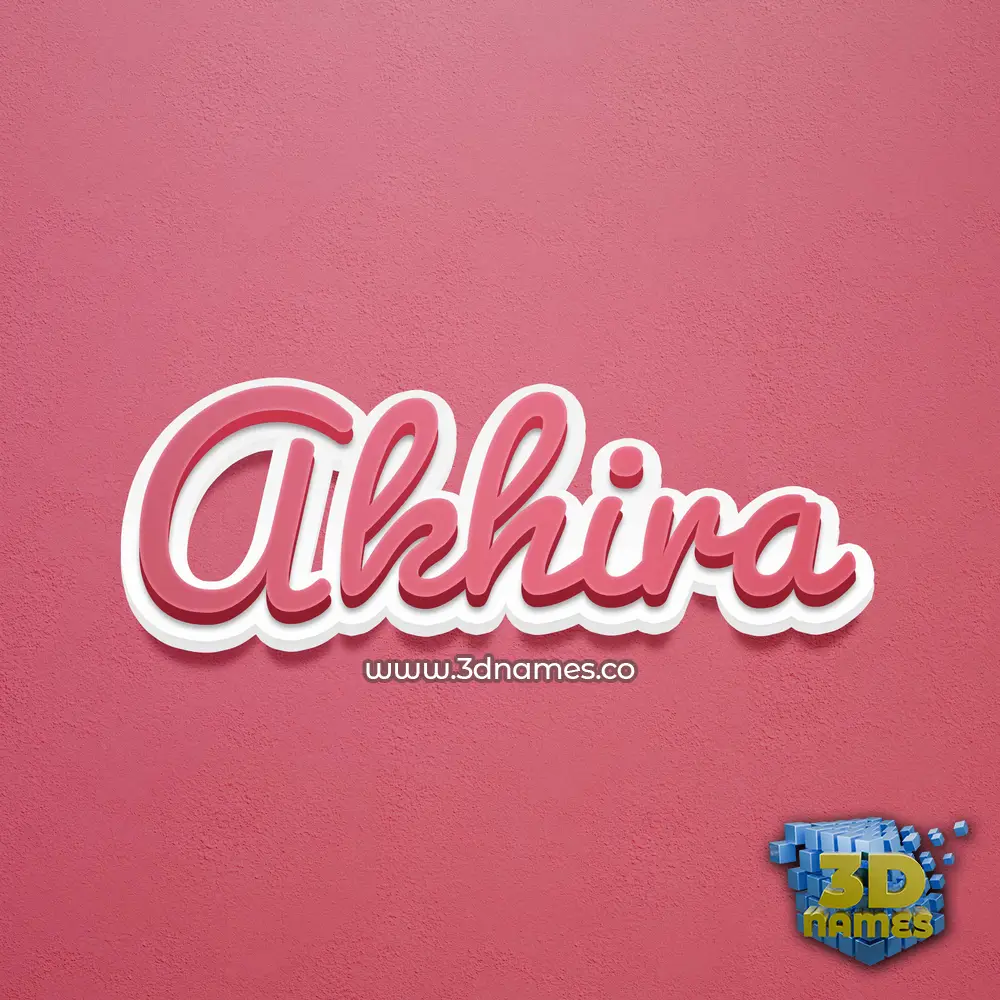 akhira in Red Scribble style - 3D name wallpaper