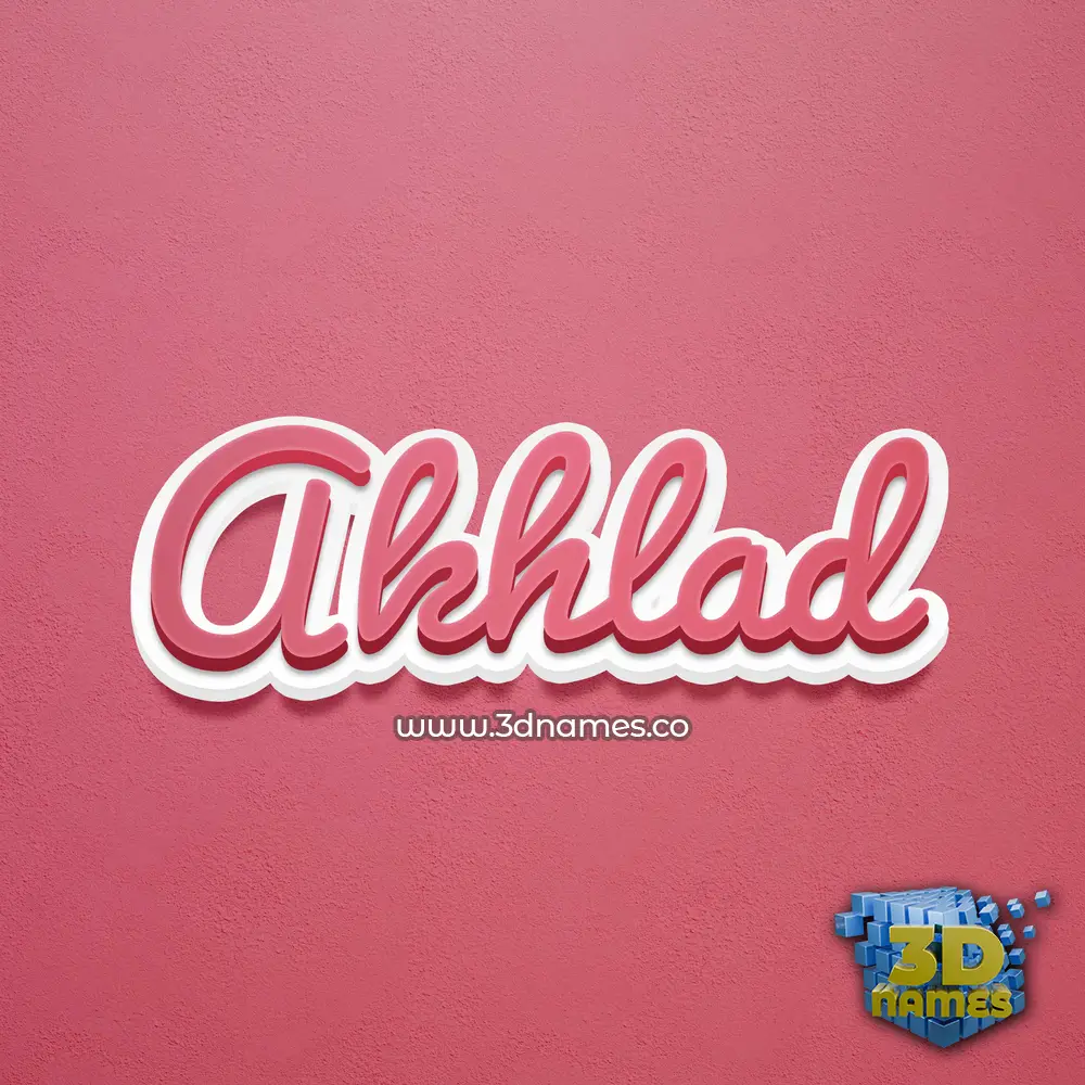 akhlad in Red Scribble style - 3D name wallpaper