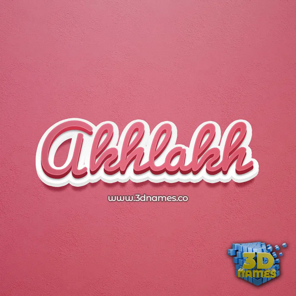 akhlakh in Red Scribble style - 3D name wallpaper