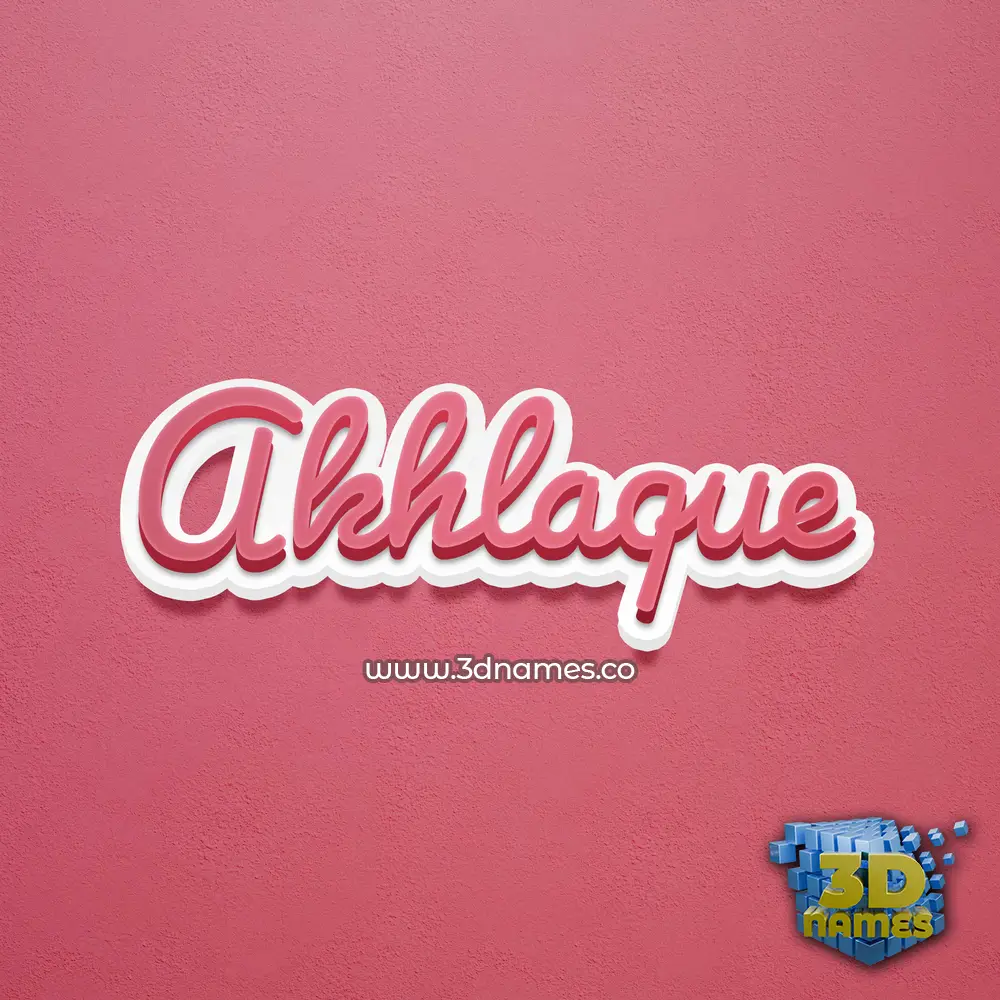 akhlaque in Red Scribble style - 3D name wallpaper