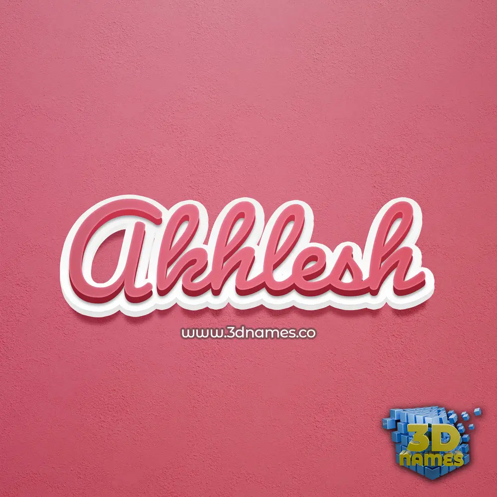 akhlesh in Red Scribble style - 3D name wallpaper
