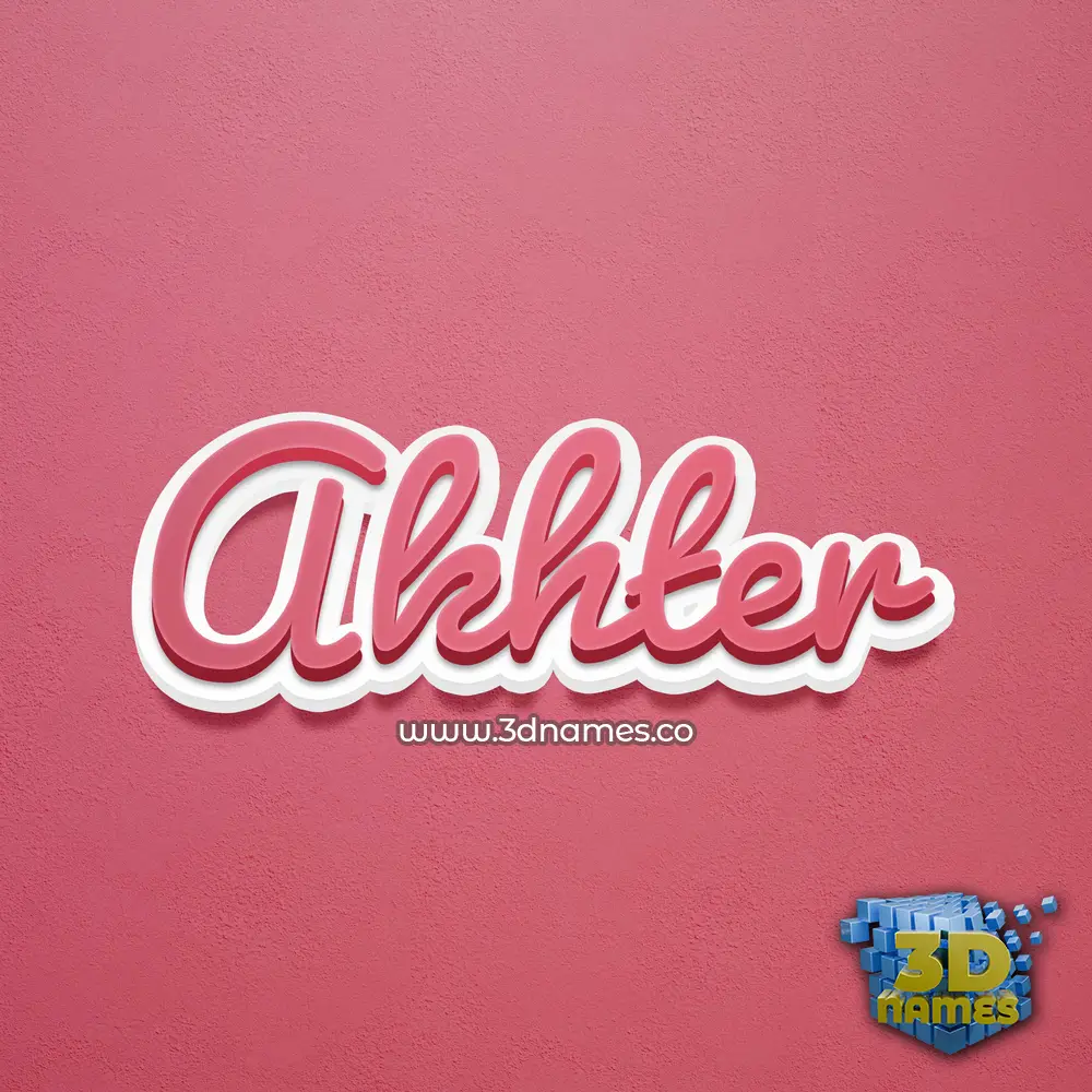 akhter in Red Scribble style - 3D name wallpaper