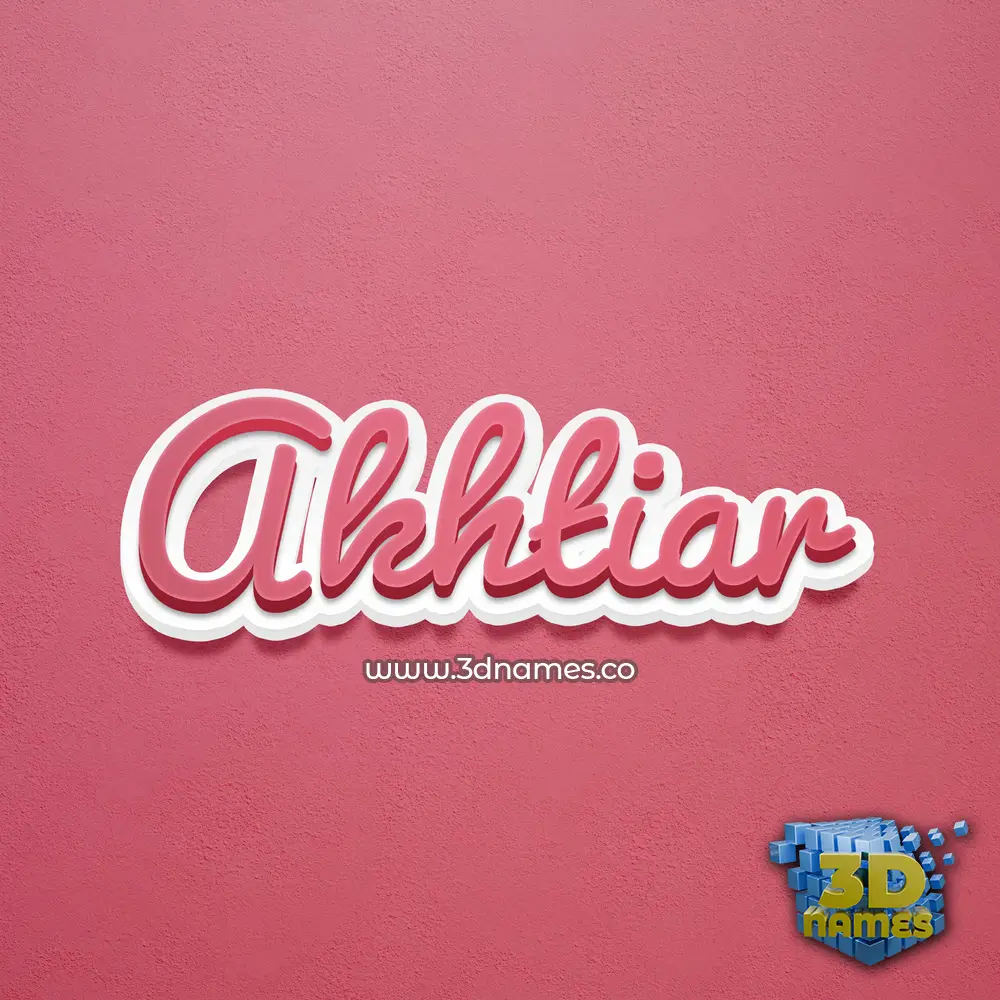 akhtiar in Red Scribble style - 3D name wallpaper