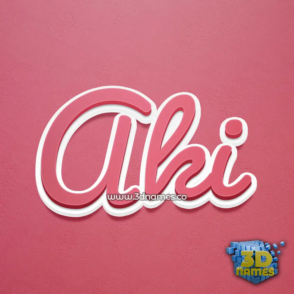 aki in Red Scribble style - 3D name wallpaper