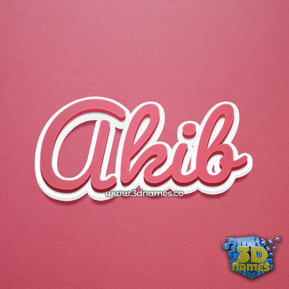 akib in Red Scribble style - 3D name wallpaper