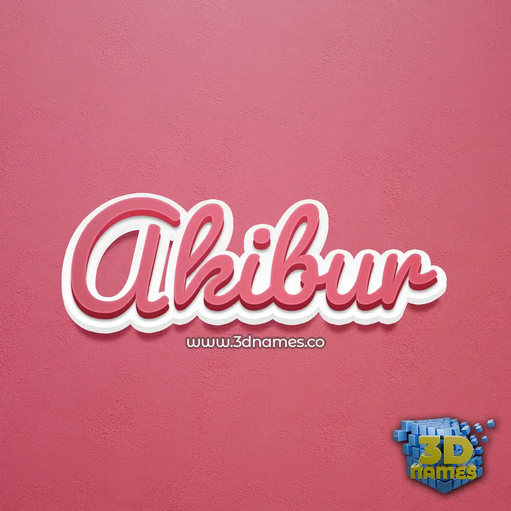 akibur in Red Scribble style - 3D name wallpaper