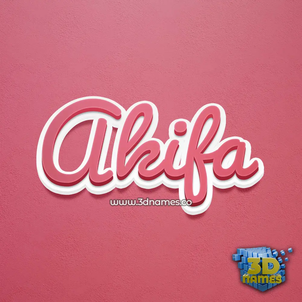 akifa in Red Scribble style - 3D name wallpaper