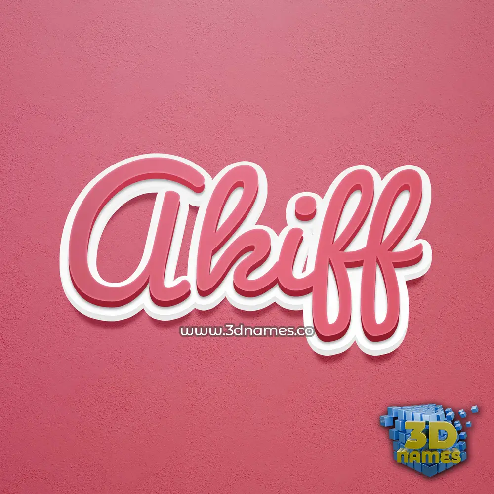 akiff in Red Scribble style - 3D name wallpaper